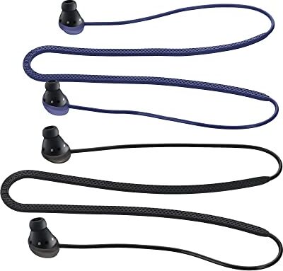 kwmobile 2X Laccetto Portauricolari Compatibile con Samsung Galaxy Buds PRO Cordino Portacuffie in-Ear Laccio Ferma Cuffiette Nero/Blu