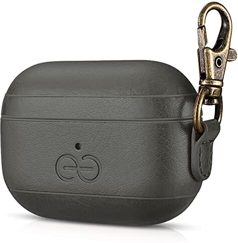 dreem Om AirPods Pro Custodia in pelle vegana con clip Compatibile con auricolari wireless Bluetooth Apple per iPhone Grigio