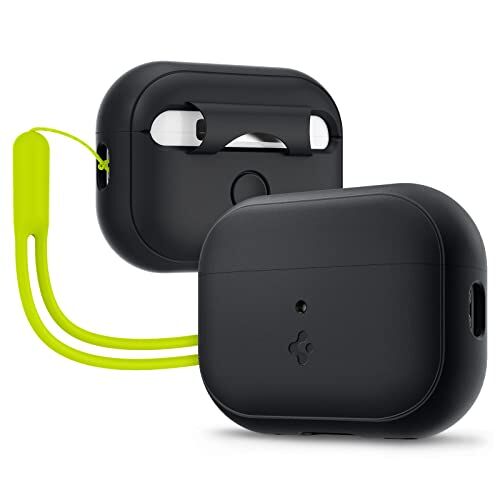 Spigen Cover Silicone Fit Compatibile con AirPods PRO 2 (AirPods 2nd Generazione 2023/2022) Nero/Verde