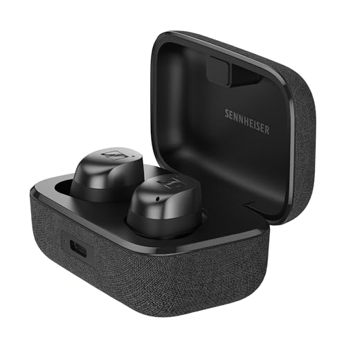 Sennheiser MOMENTUM True Wireless 4 (Nuovo 2024) Smart Earbuds con Bluetooth 5.4, suono cristallino, design confortevole, durata della batteria di 30 ore e Adaptive ANC Nero Grafite