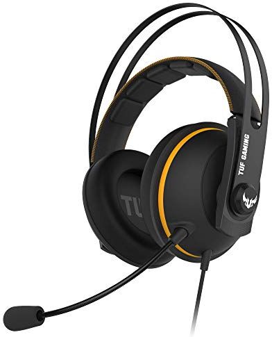 Asus TUF Gaming H7 Cuffie gioco per PC, PS4, Nintedo Swicth, XBOX One, Audio virtuale 7.1 integrato, cuscinetti confortevoli, colore Giallo.