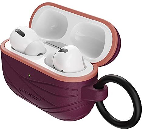 LifeProof Otterbox Custodia  per AirPods Pro, antishock, graffi e cadute, protezione sottile per Apple AirPods con moschettone, progettata in modo sostenibile, Viola Scuro