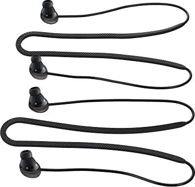 kwmobile 2X Laccetto Portauricolari Compatibile con Samsung Galaxy Buds PRO Cordino Portacuffie in-Ear Laccio Ferma Cuffiette Nero/Nero