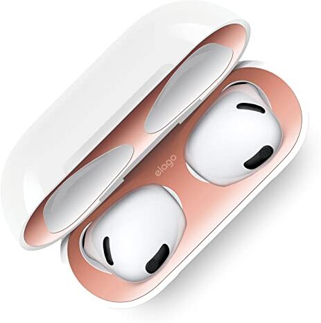 elago Protezione Antipolvere Ferro e Metallo Compatibile con Custodia AirPods 3, Adesivo Metallico Antipolvere, Pellicola Ultra Sottile, Finitura dall'Aspetto Lussuoso (1 set) (Oro Rosa)