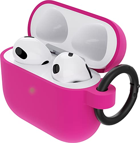 OtterBox Custodia Soft Touch per AirPods 3ª gen 2021, soffice al tatto, antishock, graffi e cadute, sottile con moschettone, Rosa