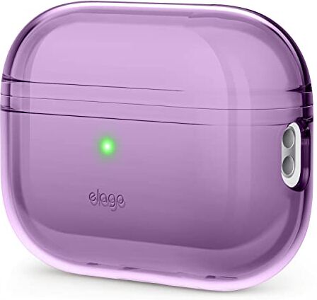 elago Cover Trasparente Compatibile con Apple AirPods Pro 2a Generazione Custodia (2022) Custodia Protettiva, Antiurto, Nastro Gel Incluso, Ricarica Wireless, Ingiallimento Ridotto (Viola Scuro)