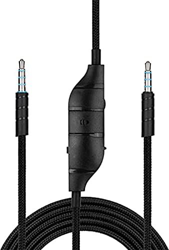 Adhiper Cavo audio di ricambio con lavalier, con microfono integrato e controllo volume, compatibile con PS5/PS4/Xbox One/PC Logitech  G633, colore: Nero