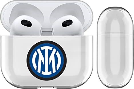 Head Case Designs Licenza Ufficiale Inter Milan Semplice Logos Trasparente Dura Cristallina Compatibile con Apple AirPods 3 3rd Gen Charging Case