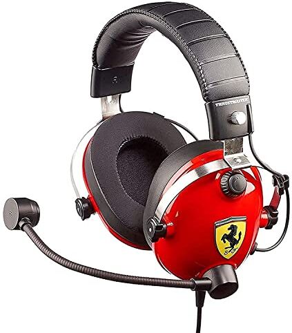 Thrustmaster T.Racing Scuderia Ferrari Gaming Headset Cablato for PS5 / PS4 / Xbox Series X,S / Xbox One / PC / Switch, Rosso