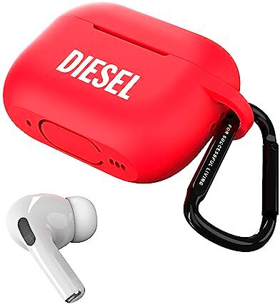 Diesel Custodia compatibile con Airpods Pro/Airpods Pro 2   Custodia protettiva in silicone per auricolari   Compatibile con ricarica wireless   Custodia per il trasporto degli auricolari Bluetooth