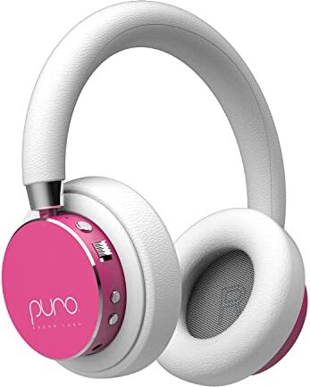 Puro Sound Labs BT2200-Plus Cuffie Bluetooth per Bambini con Limitazione del Volume Cuffie più Sicure per Bambini Qualità Audio da Studio e Isolamento del Rumore Rosa Caldo