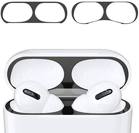 kwmobile 2x Antipolvere compatibile con Apple AirPods Pro protezione interna parapolvere Sticker antisporco auricolari nero