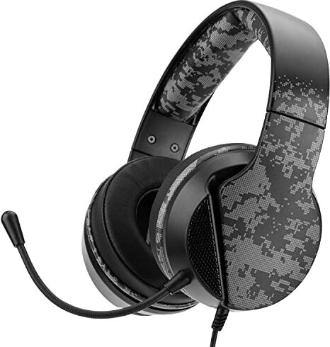 NITHO JANUS Cuffie Gaming per PC/PS4/PS5/Switch/Xbox One/Xbox serie X/S/Mobile/Tablet, Microfono Rimovibile, Cuscinetti Auricolari a Doppio Strato, Jack Audio 3.5 mm Camo