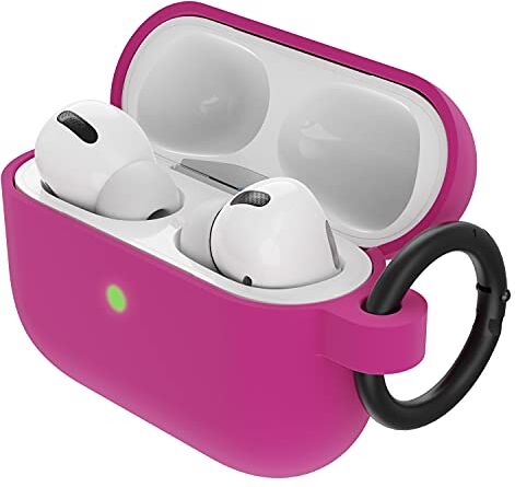 OtterBox Custodia  Soft Touch per AirPods Pro (1.ª gen 2019), soffice al tatto, antishock, graffi e cadute, ultra sottile con moschettone, Rosa