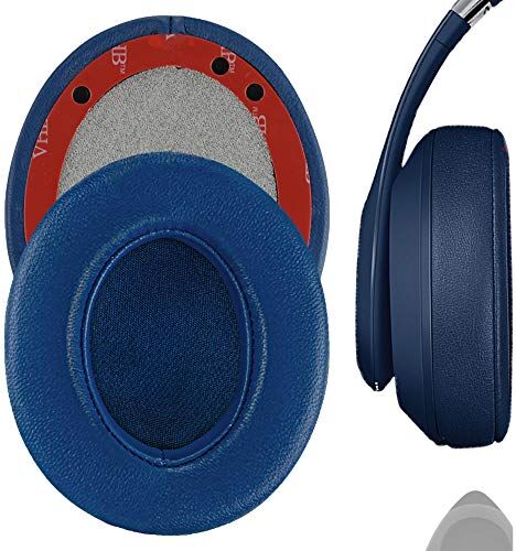 GEEKRIA Elite Sheepskin Ear Pads for Studio 3.0, Studio2 (2nd Gen Bluetooth) Wireless Headphones Replacement Earpads/Ear Cushion/Ear Cups, Headset Ear Cover Repair Parts (Blue)