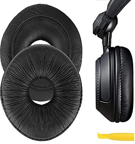 GEEKRIA QuickFit Padiglioni auricolari in similpelle per Panasonic Technics RP-DJ1200, RP-DJ1205, cuffie RP-DJ1210, cuscinetti auricolari di ricambio/padiglioni auricolari/copri orecchie