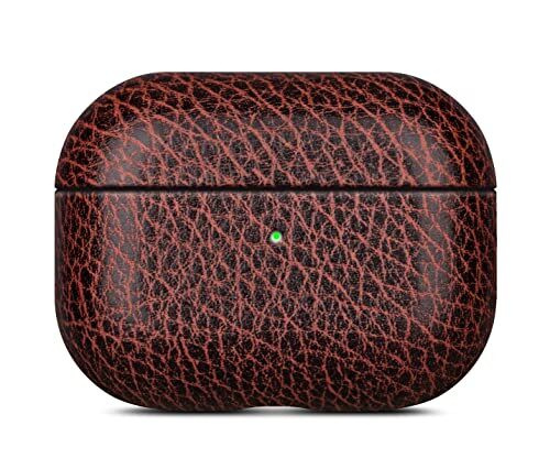 HAOBOBRO [Bicolour Series] Cover AirPods Pro Custodia in pelle per Apple AirPods Pro Realizzata a mano in vera pelle Protezione Full Body : Case Antiurto Marrone Nero