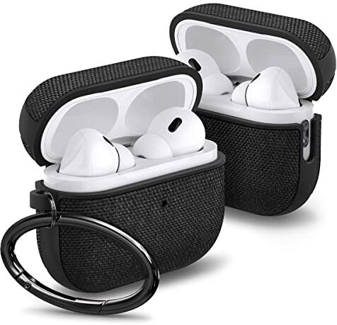 Spigen Cover Urban Fit Compatible con Airpods Pro 2 (2a Generazione 2023/2022) con Moschettone Nero Opaco