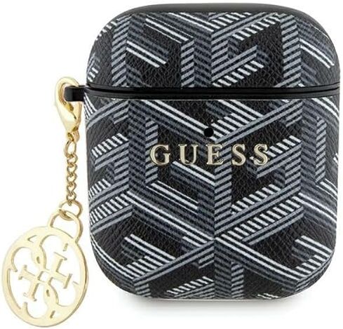 GUESS GUA2PGCE4CK Custodia per AirPods 1/2 Cover Nero GCube Charm