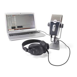 AKG Kit audio essenziale professionale, per streamer, vlogger e gamer: include microfono Lyra USB-C, cuffie K371 e software Ableton Lite