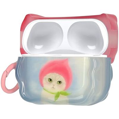 kwmobile Cover per Apple Airpods Pro 2 / Pro 1 Cover Custodia per Airpods 2 e 1 Porta Auricolari con Moschettone Trasparente con Gatto e Pesca kwmobile Cover per Apple Airpods Pro 2 / Pro 1 Cover Custodia per Airpods 2 e 1 Porta Auricolari con Moschettone Trasparente con Gatto e Pesca