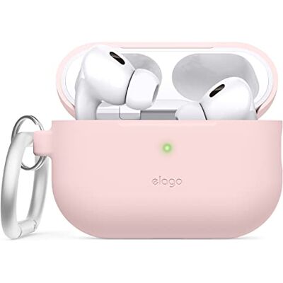 elago Cover in Silicone con Portachiavi per AirPods Pro 2 Custodia Protettiva, LED Visibile, Supporta la Ricarica Wireless (Rosa Delicato) elago Cover in Silicone con Portachiavi per AirPods Pro 2 Custodia Protettiva, LED Visibile, Supporta la Ricarica Wireless (Rosa Delicato)