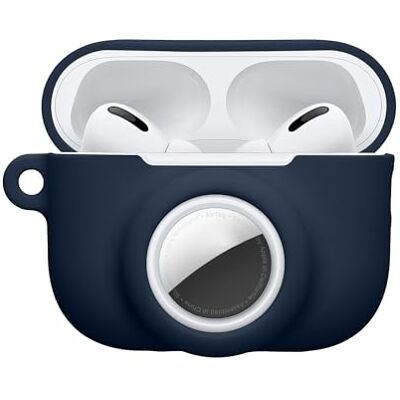 kwmobile Custodia 2 in 1 compatibile con Apple Airpods Pro 3 e AirTag Cover Cuffie Bluetooth Protezione in Silicone con Moschettone blu scuro kwmobile Custodia 2 in 1 compatibile con Apple Airpods Pro 3 e AirTag Cover Cuffie Bluetooth Protezione in Silicone con Moschettone blu scuro