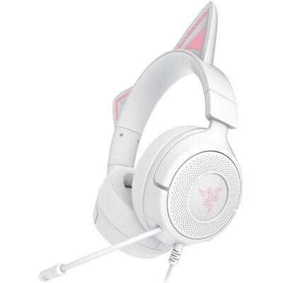 Razer Kraken Kitty V3 X Cuffie con filo Kitty per gaming Iconiche orecchie da gatto Leggerezza di 270 g Microfono cardioide HyperClear Driver TriForce da 40mm Jack da 3,5 mm Bianco Razer Kraken Kitty V3 X Cuffie con filo Kitty per gaming Iconiche orecchie da gatto Leggerezza di 270 g Microfono cardioide HyperClear Driver TriForce da 40mm Jack da 3,5 mm Bianco