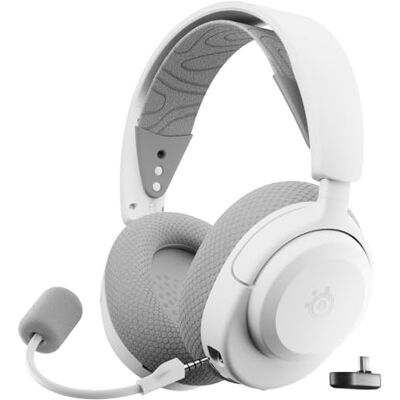 SteelSeries Arctis Nova 3X Cuffie da gioco multipiattaforma wireless Controllo via app Batteria 40h Driver magnetici al neodimio 2.4GHz/BT Mic staccabile Xbox, PS5, PC, Switch Bianco SteelSeries Arctis Nova 3X Cuffie da gioco multipiattaforma wireless Controllo via app Batteria 40h Driver magnetici al neodimio 2.4GHz/BT Mic staccabile Xbox, PS5, PC, Switch Bianco