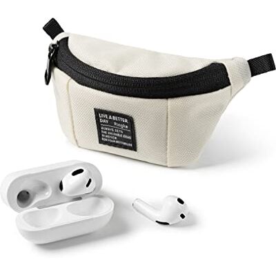 Ringke Mini Pouch Borsa Tracolla per Cover AirPods, Galaxy Buds e Piccoli Elementi, Borsa Marsupio Velcro con Moschettone Ivory Ringke Mini Pouch Borsa Tracolla per Cover AirPods, Galaxy Buds e Piccoli Elementi, Borsa Marsupio Velcro con Moschettone Ivory