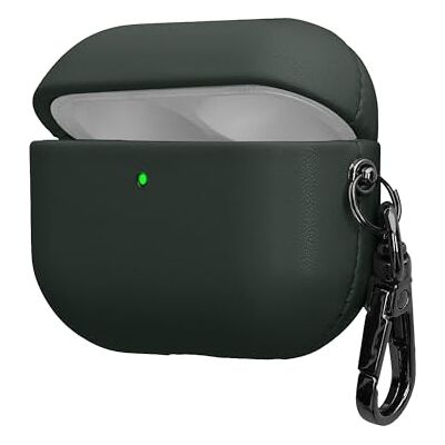 kwmobile Custodia in pelle sintetica per Apple Airpods Pro 2 / Pro 1 – Cover Slim con moschettone – Pochette porta auricolari – Astuccio in verde scuro kwmobile Custodia in pelle sintetica per Apple Airpods Pro 2 / Pro 1 – Cover Slim con moschettone – Pochette porta auricolari – Astuccio in verde scuro