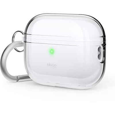 elago Cover Trasparente con Moschettone per AirPods Pro 2 Custodia Protettiva Antiurto, Nastro Gel Incluso, Ricarica Wireless (Trasparente) elago Cover Trasparente con Moschettone per AirPods Pro 2 Custodia Protettiva Antiurto, Nastro Gel Incluso, Ricarica Wireless (Trasparente)