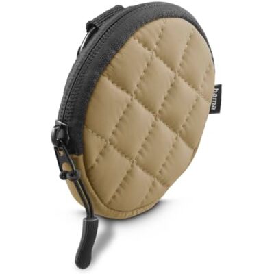 Hama Custodia per auricolari in ear e accessori, con moschettone, rotonda, organizer, beige Hama Custodia per auricolari in ear e accessori, con moschettone, rotonda, organizer, beige