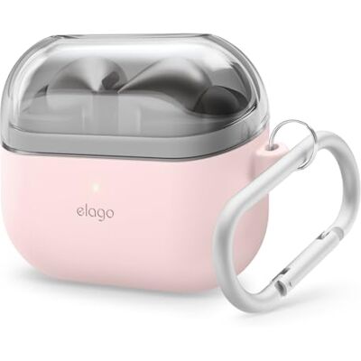 elago Cover Duo per Samsung Galaxy Buds 3 e Buds 3 Pro Con Moschettone, Custodia in TPU e Silicone Premium, Ricarica Wireless (Rosa Chiaro + Trasparente) elago Cover Duo per Samsung Galaxy Buds 3 e Buds 3 Pro Con Moschettone, Custodia in TPU e Silicone Premium, Ricarica Wireless (Rosa Chiaro + Trasparente)