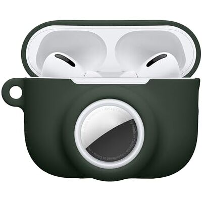 kwmobile Custodia 2 in 1 compatibile con Apple Airpods Pro 3 e AirTag Cover Cuffie Bluetooth Protezione in Silicone con Moschettone verde scuro kwmobile Custodia 2 in 1 compatibile con Apple Airpods Pro 3 e AirTag Cover Cuffie Bluetooth Protezione in Silicone con Moschettone verde scuro