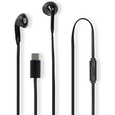 NEDIS Auricolari con filo USB-C Lunghezza cavo: 1.20 m Microfono incorporato Controllo del Volume Nero NEDIS Auricolari con filo USB-C Lunghezza cavo: 1.20 m Microfono incorporato Controllo del Volume Nero