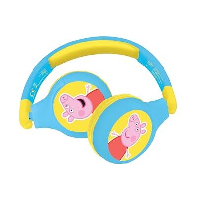 Lexibook Peppa Pig Cuffie Bluetooth 2-in-1 per Bambini Stereo Senza Fili cablato, cassaforte per Bambini per Ragazze, Pieghevole, Regolabile, Giallo/Blu, Lexibook Peppa Pig Cuffie Bluetooth 2-in-1 per Bambini Stereo Senza Fili cablato, cassaforte per Bambini per Ragazze, Pieghevole, Regolabile, Giallo/Blu,