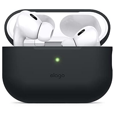 elago Cover in Silicone per AirPods Pro 2 Custodia Protettiva, LED Visibile, Supporta la Ricarica Wireless (Nero) elago Cover in Silicone per AirPods Pro 2 Custodia Protettiva, LED Visibile, Supporta la Ricarica Wireless (Nero)