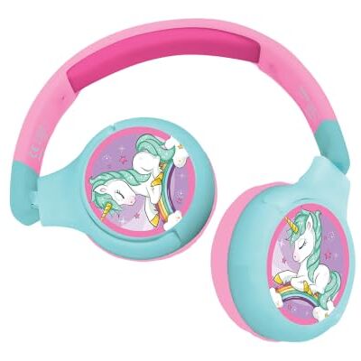 Lexibook Unicorno Cuffie Bluetooth 2-in-1 per Bambini Stereo Senza Fili cablato, cassaforte per Bambini per Ragazze, Pieghevole, Regolabile, Lexibook Unicorno Cuffie Bluetooth 2-in-1 per Bambini Stereo Senza Fili cablato, cassaforte per Bambini per Ragazze, Pieghevole, Regolabile,