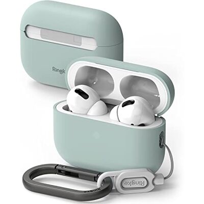 Ringke Silicone Case Compatibile con AirPods Pro 2 (2022) Custodia Protettiva Resistente ai Graffi con Moschettone Portachiavi Seafoam Verde Ringke Silicone Case Compatibile con AirPods Pro 2 (2022) Custodia Protettiva Resistente ai Graffi con Moschettone Portachiavi Seafoam Verde