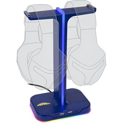 Konix My Hero Academia Supporto doppio per cuffie gaming Retroilluminazione arcobaleno Blu Konix My Hero Academia Supporto doppio per cuffie gaming Retroilluminazione arcobaleno Blu