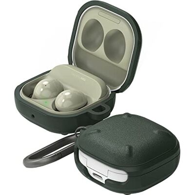 Ringke Onyx Compatibile con Cover Samsung Galaxy Buds 2 Pro (2022) / 2 / Pro/Live, Custodia Antiurto Robusta Strutturato TPU con Moschettone Dark Green Ringke Onyx Compatibile con Cover Samsung Galaxy Buds 2 Pro (2022) / 2 / Pro/Live, Custodia Antiurto Robusta Strutturato TPU con Moschettone Dark Green