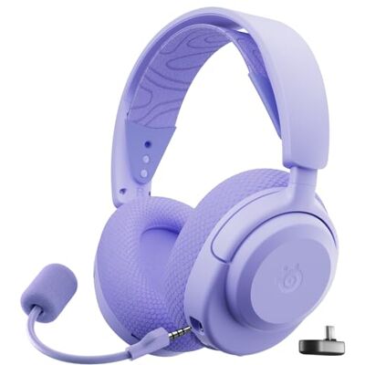 SteelSeries Arctis Nova 3P Cuffie da gioco multipiattaforma wireless Controllo via app Batteria 40h Driver magnetici al neodimio 2,4GHz/BT Mic staccabile PS5, PS4, PC, Switch Lavanda SteelSeries Arctis Nova 3P Cuffie da gioco multipiattaforma wireless Controllo via app Batteria 40h Driver magnetici al neodimio 2,4GHz/BT Mic staccabile PS5, PS4, PC, Switch Lavanda