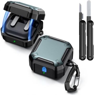MoKo Custodia per Samsung Galaxy Buds 4 Pro/Buds 4 (2026), Verde Custodia Protettiva Magnetica con Portachiavi e Kit di Pulizia, Protezione Completa Antiurto, Serie Cyber MoKo Custodia per Samsung Galaxy Buds 4 Pro/Buds 4 (2026), Verde Custodia Protettiva Magnetica con Portachiavi e Kit di Pulizia, Protezione Completa Antiurto, Serie Cyber