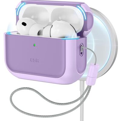 ESR Custodia per AirPods Pro 3 2025,Compatibile con MagSafe,Cordino incluso Compatibile con AirPods Pro 3, Compatibile con MagSafe, Protezione dalle cadute, Chiusura Magnetico, Serie Orbit, Viola ESR Custodia per AirPods Pro 3 2025,Compatibile con MagSafe,Cordino incluso Compatibile con AirPods Pro 3, Compatibile con MagSafe, Protezione dalle cadute, Chiusura Magnetico, Serie Orbit, Viola