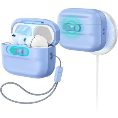 ESR Cover per AirPods Pro 3, Compatibile con MagSafe, Chiusura Magnetica Compatibile con AirPods Pro 3, Protezione Anticaduta con Cordino, Chiusura Antiurto, Facile da aprire, Serie Pulse, Azzurro ESR Cover per AirPods Pro 3, Compatibile con MagSafe, Chiusura Magnetica Compatibile con AirPods Pro 3, Protezione Anticaduta con Cordino, Chiusura Antiurto, Facile da aprire, Serie Pulse, Azzurro