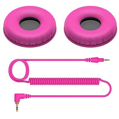 Cuscinetti E Cavo SPIRALATO per Cuffie Pioneer HDJ-CUE1 (Rosa) Cuscinetti E Cavo SPIRALATO per Cuffie Pioneer HDJ-CUE1 (Rosa)