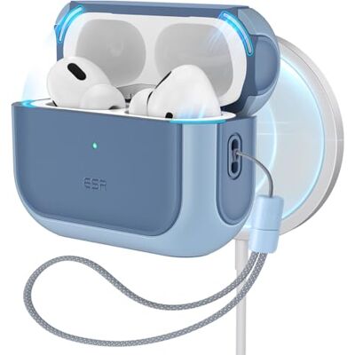 ESR Cover per AirPods Pro 2/1, Protezione dalle cadute con cordino, Blu Compatibile con AirPods Pro 2/1, Compatibile con MagSafe, Protezione dalle cadute con cordino, Chiusura Magnetico,Serie Orbit ESR Cover per AirPods Pro 2/1, Protezione dalle cadute con cordino, Blu Compatibile con AirPods Pro 2/1, Compatibile con MagSafe, Protezione dalle cadute con cordino, Chiusura Magnetico,Serie Orbit