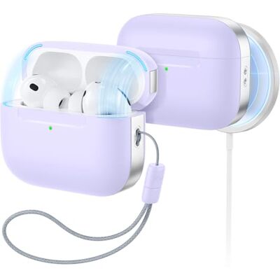 ESR Custodia per AirPods Pro 3 2025,Compatibile con MagSafe,Cordino incluso Compatibile con AirPods Pro 3, Compatibile con MagSafe, Protezione Antiurto , Chiusura Magnetica, Serie Pulse, Viola ESR Custodia per AirPods Pro 3 2025,Compatibile con MagSafe,Cordino incluso Compatibile con AirPods Pro 3, Compatibile con MagSafe, Protezione Antiurto , Chiusura Magnetica, Serie Pulse, Viola