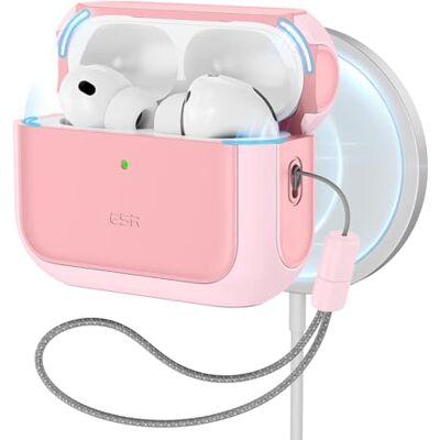 ESR Custodia per AirPods Pro 3 2025,Compatibile con MagSafe,Cordino incluso Compatibile con AirPods Pro 3, Compatibile con MagSafe, Protezione dalle cadute, Chiusura Magnetico, Serie Orbit, Rosa ESR Custodia per AirPods Pro 3 2025,Compatibile con MagSafe,Cordino incluso Compatibile con AirPods Pro 3, Compatibile con MagSafe, Protezione dalle cadute, Chiusura Magnetico, Serie Orbit, Rosa
